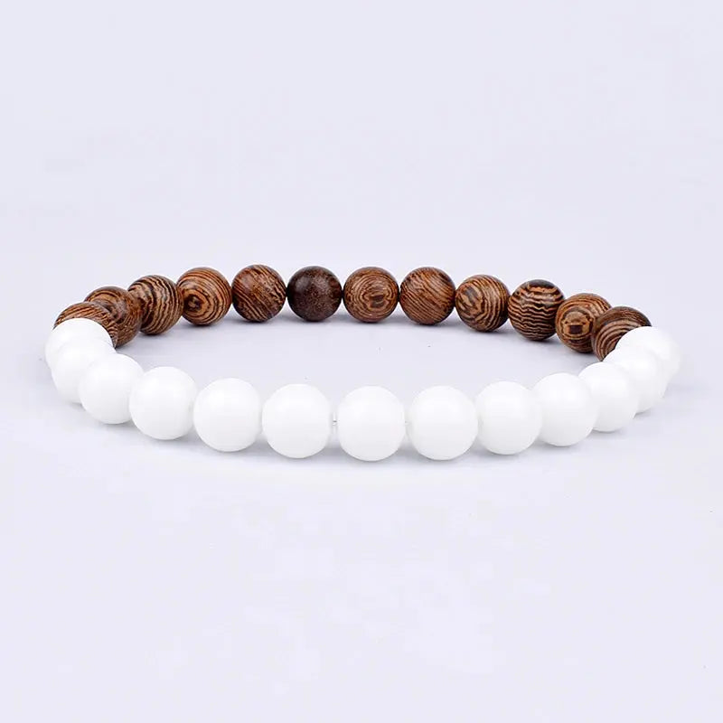 Lava Vibes – Volcanic Stone & Wooden Bead Buddha Bracelet for Men & Women Kwirko