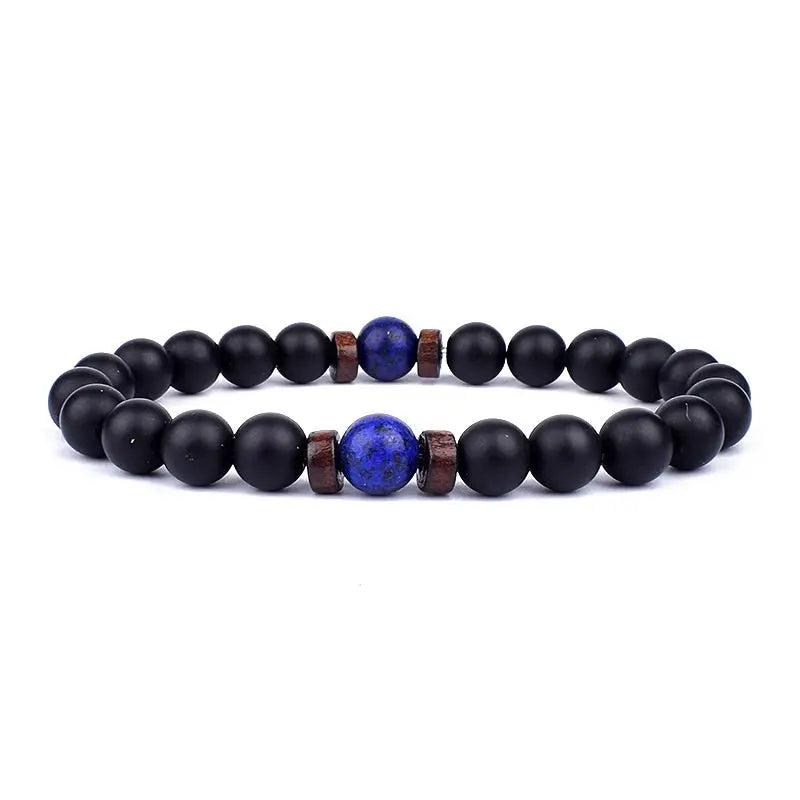 Lava Vibes – Volcanic Stone & Wooden Bead Buddha Bracelet for Men & Women Kwirko