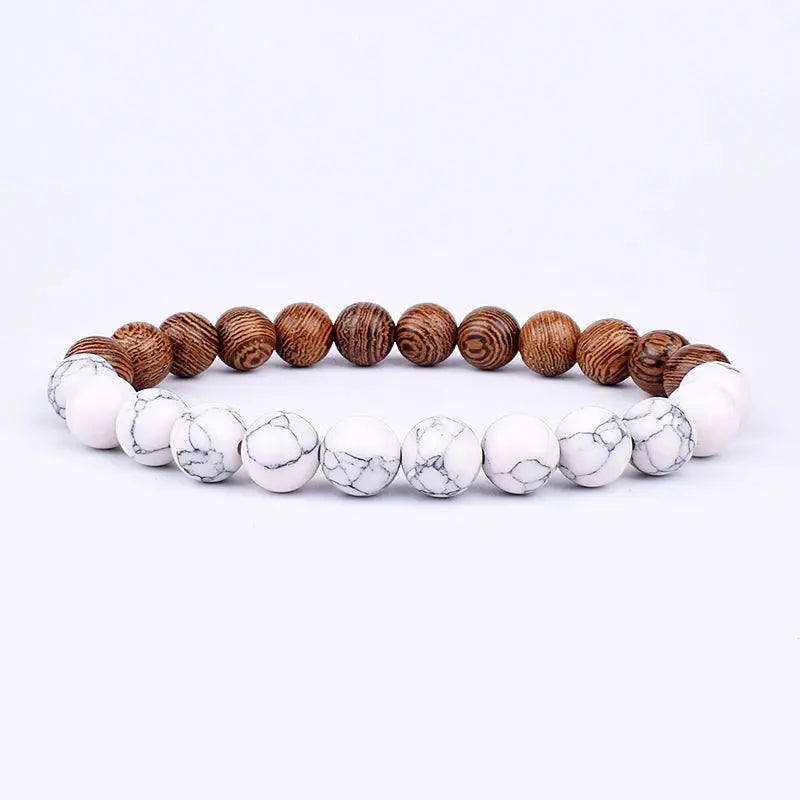 Lava Vibes – Volcanic Stone & Wooden Bead Buddha Bracelet for Men & Women Kwirko