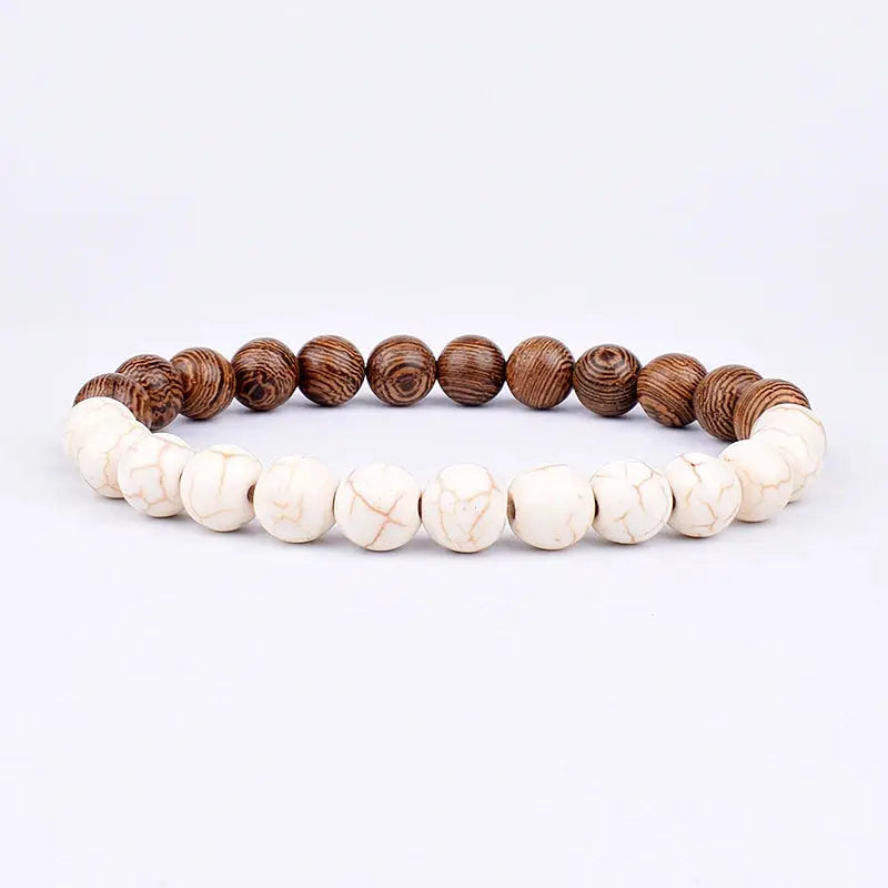 Lava Vibes – Volcanic Stone & Wooden Bead Buddha Bracelet for Men & Women Kwirko