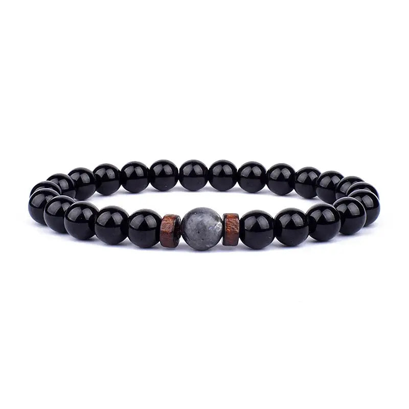 Lava Vibes – Volcanic Stone & Wooden Bead Buddha Bracelet for Men & Women Kwirko