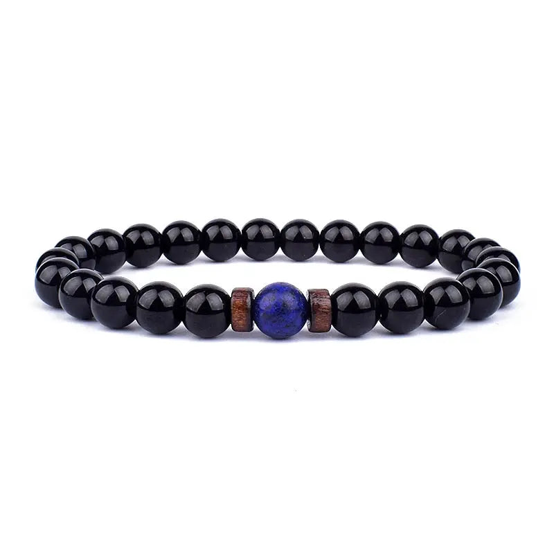 Lava Vibes – Volcanic Stone & Wooden Bead Buddha Bracelet for Men & Women Kwirko