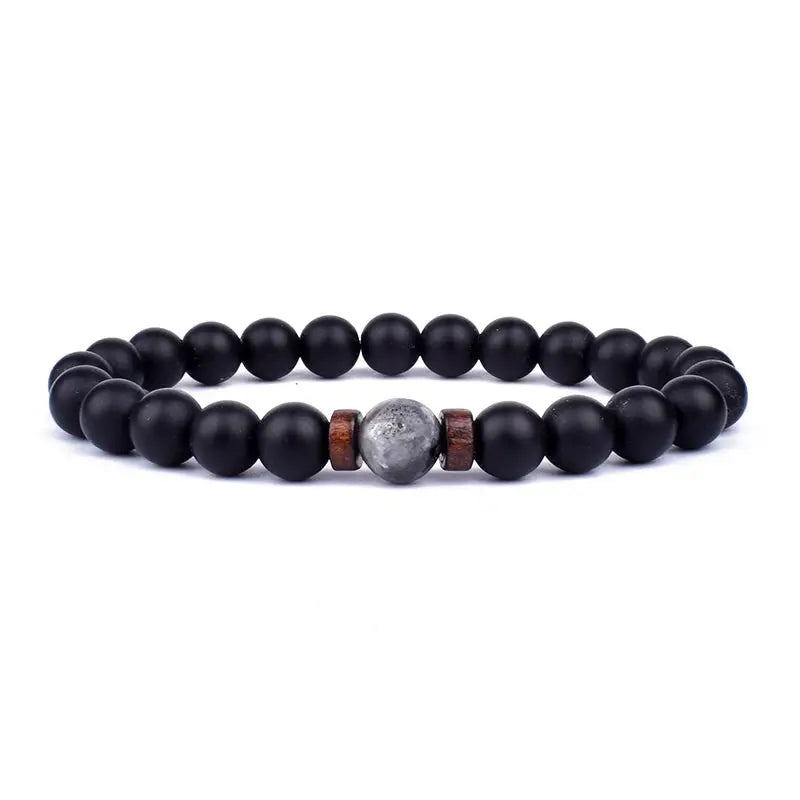Lava Vibes – Volcanic Stone & Wooden Bead Buddha Bracelet for Men & Women Kwirko
