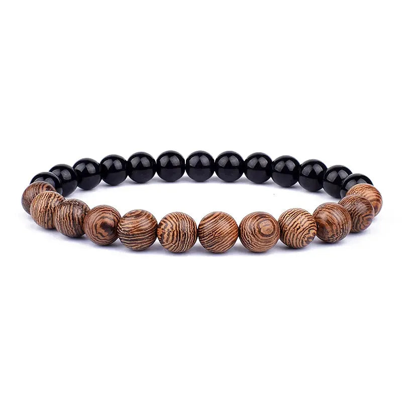Lava Vibes – Volcanic Stone & Wooden Bead Buddha Bracelet for Men & Women Kwirko