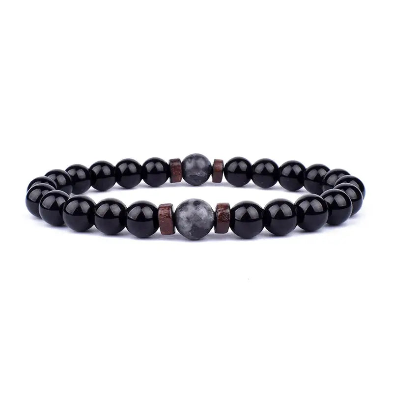 Lava Vibes – Volcanic Stone & Wooden Bead Buddha Bracelet for Men & Women Kwirko