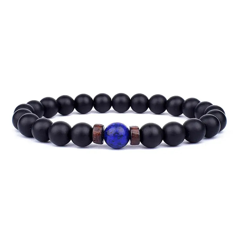 Lava Vibes – Volcanic Stone & Wooden Bead Buddha Bracelet for Men & Women Kwirko