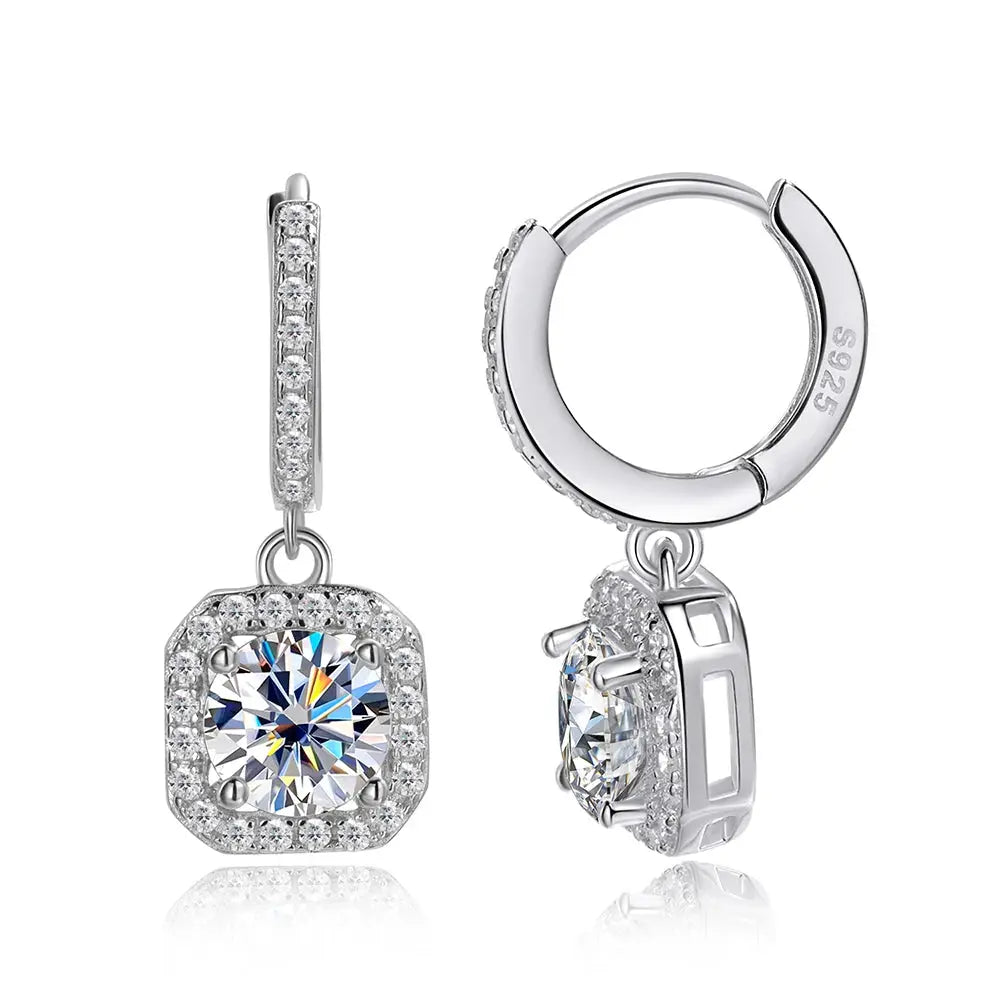 Moissanite Glow Studs – Radiant 18K White Gold Plated over S925 Silver Kwirko