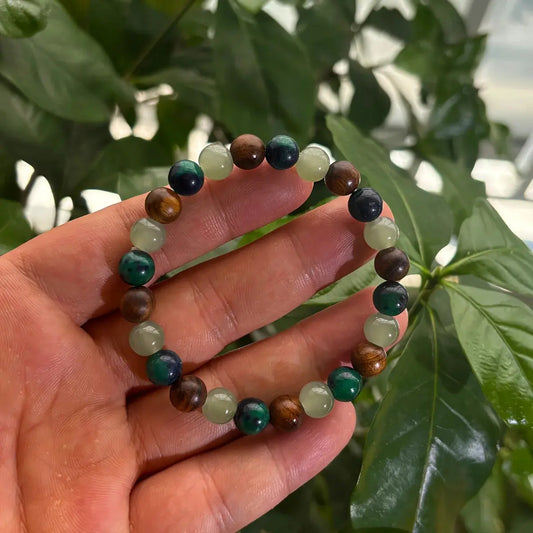 Prosperity Stones – Natural Stone & Wooden Bead Handmade Bracelet for Wealth & Style Kwirko