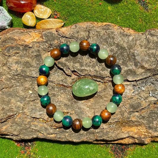 Prosperity Stones – Natural Stone & Wooden Bead Handmade Bracelet for Wealth & Style Kwirko