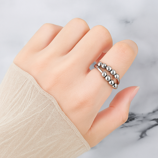 SMJEL Anti Stress Anxiety Ring Fidget Spinner Rings Adjustable for Women Rotating Freely Spinning Accessories Jewelry Gifts Kwirko