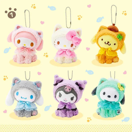 Hello Cutie – Kawaii Sanrio Plush Keychain with Hello Kitty & Kuromi Kwirko