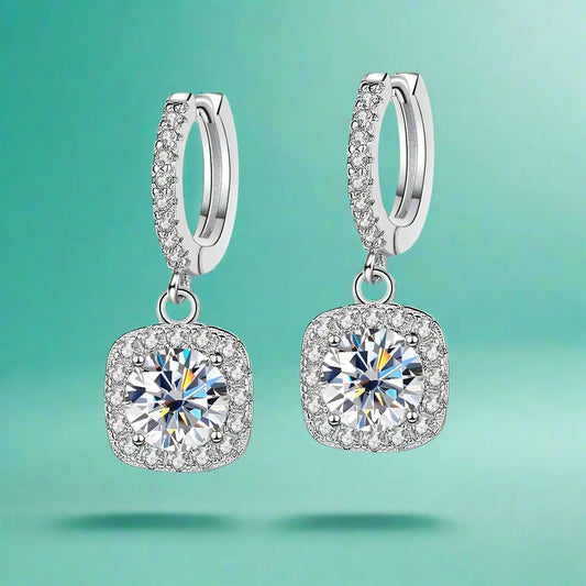 Moissanite Glow Studs – Radiant 18K White Gold Plated over S925 Silver Kwirko