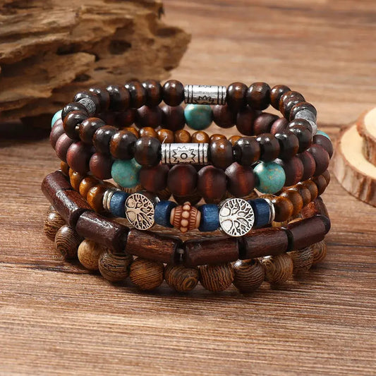 Wooden Beads Bracelet – Natural Casual Style for Everyday Wear Kwirko
