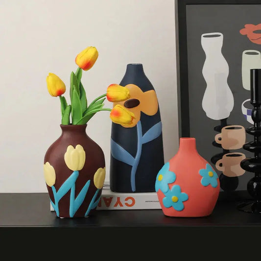 BloomVista Vase Collection – Nordic Morandi Ceramic Floral Vases with Unique Designs Kwirko