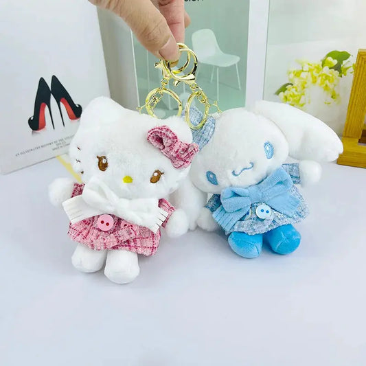 Hello Cutie – Kawaii Sanrio Plush Keychain with Hello Kitty & Kuromi Kwirko