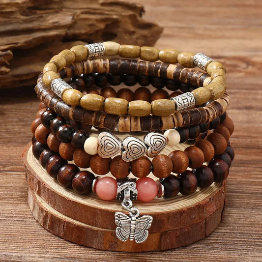 Wooden Beads Bracelet – Natural Casual Style for Everyday Wear Kwirko
