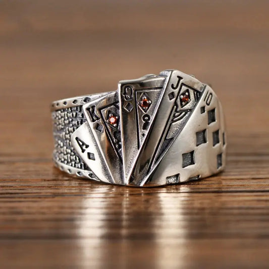 Ace of Style – Vintage Stainless Steel Poker Ring for Men & Women Kwirko