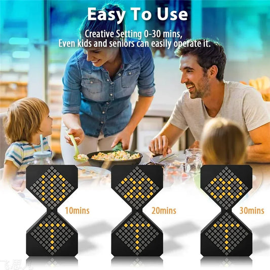 Cyber Countdown: LED Hourglass Timer with a Twist – Futuristic Home & Party Vibe!