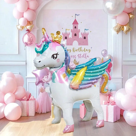 Magic Mane – Freestanding Rainbow Unicorn Balloon for Birthday & Party Décor Kwirko