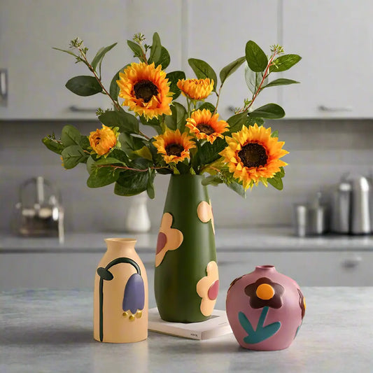 BloomVista Vase Collection – Nordic Morandi Ceramic Floral Vases with Unique Designs Kwirko