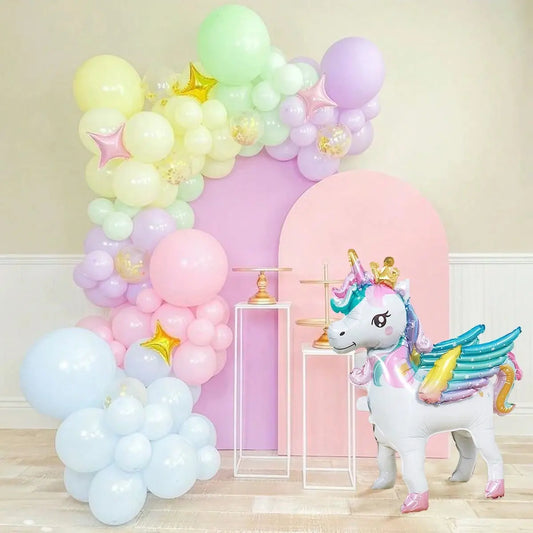 Magic Mane – Freestanding Rainbow Unicorn Balloon for Birthday & Party Décor Kwirko